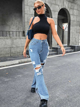 Distressed Slit Jeans - Absolute fashion 2020