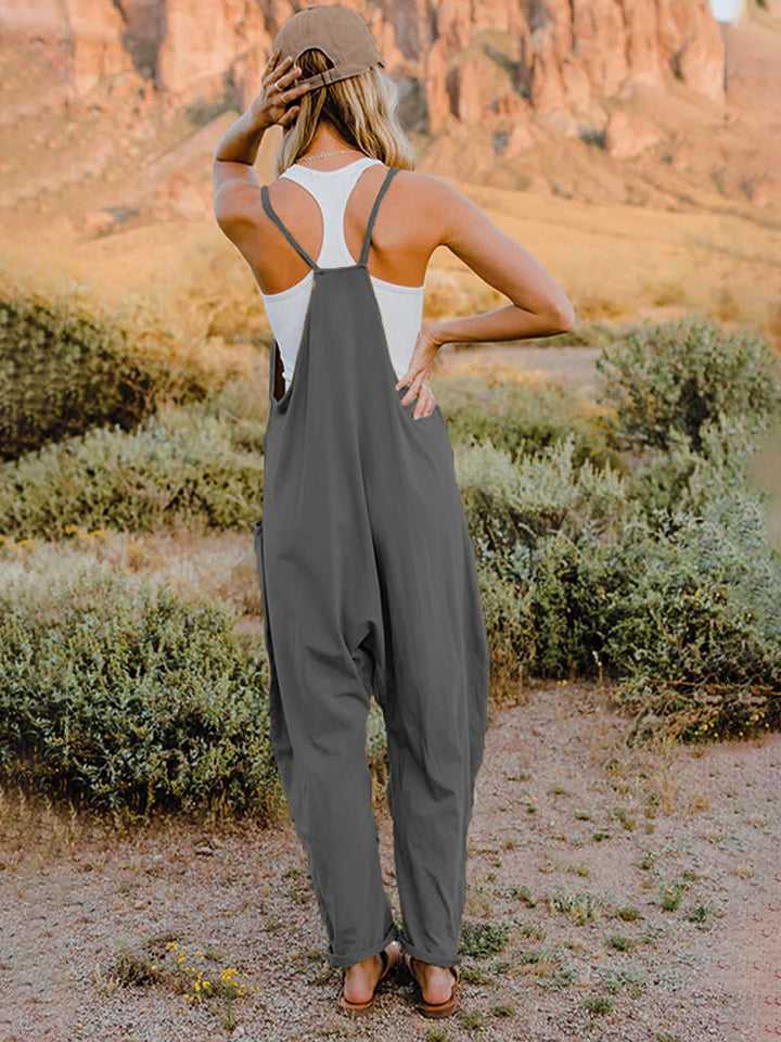 Double Take Full Size Sleeveless V-Neck Pocketed Jumpsuit - Absolute fashion 2020