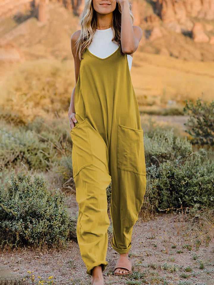 Double Take Full Size Sleeveless V-Neck Pocketed Jumpsuit - Absolute fashion 2020