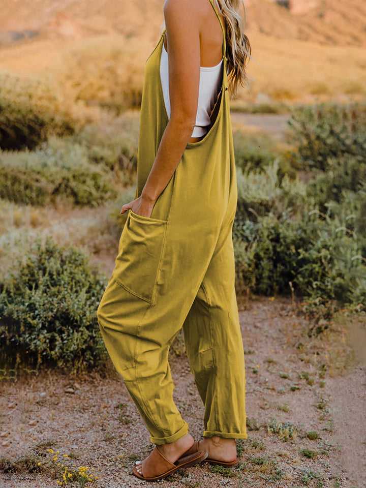 Double Take Full Size Sleeveless V-Neck Pocketed Jumpsuit - Absolute fashion 2020