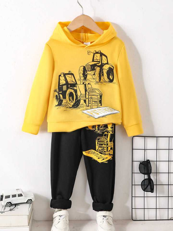Graphic Hoodie and Pants Set - Absolute fashion 2020