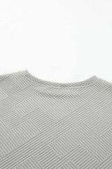 Gray 2pcs Solid Textured Drawstring Shorts Set - Absolute fashion 2020