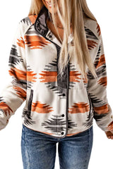 Gray Western Aztec Snap Buttoned Fleece Jacket - Absolute fashion 2020