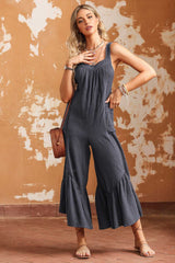 Gray Wide Leg Ruffle Jumpsuit - Absolute fashion 2020