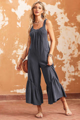Gray Wide Leg Ruffle Jumpsuit - Absolute fashion 2020