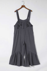 Gray Wide Leg Ruffle Jumpsuit - Absolute fashion 2020