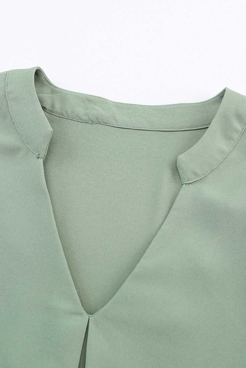 Green Roll-tab Sleeve Flowy Casual Dress - Absolute fashion 2020