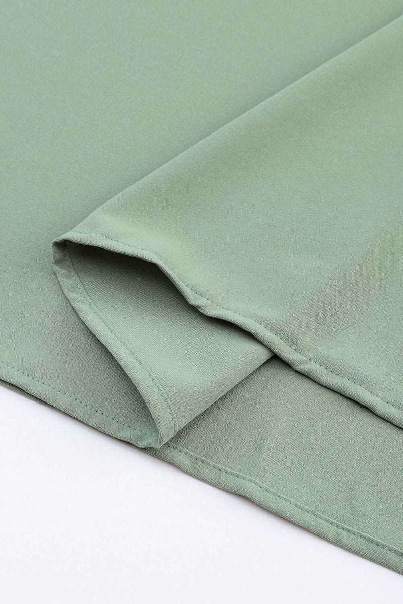 Green Roll-tab Sleeve Flowy Casual Dress - Absolute fashion 2020