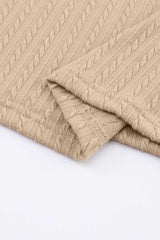 Khaki Ribbed Round Neck Knit Long Sleeve Top - Absolute fashion 2020