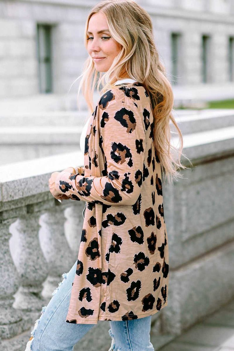 Leopard Printed Open Front Cardigan - Absolute fashion 2020