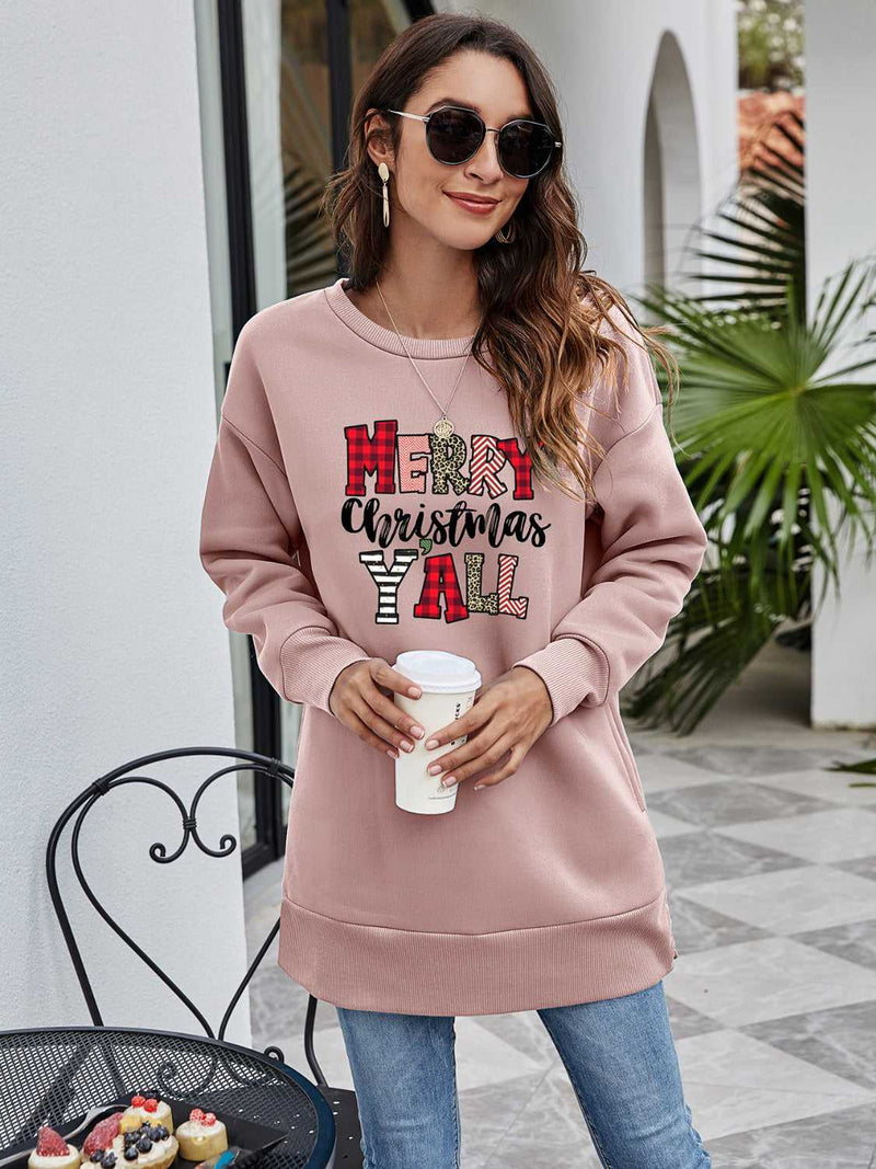 MERRY CHRISTMAS Y'ALL Graphic Sweatshirt - Absolute fashion 2020