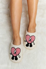 Melody Love Heart Print Plush Slippers - Absolute fashion 2020