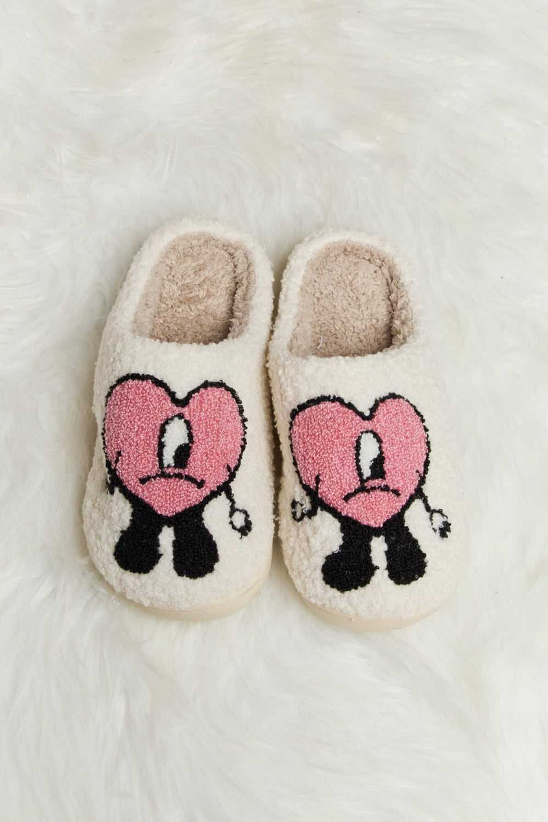 Melody Love Heart Print Plush Slippers - Absolute fashion 2020