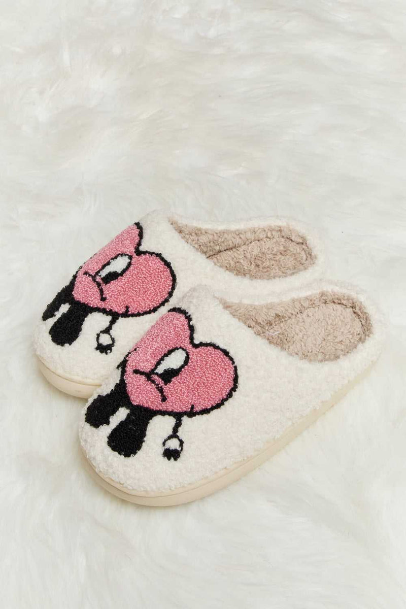 Melody Love Heart Print Plush Slippers - Absolute fashion 2020