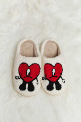 Melody Love Heart Print Plush Slippers - Absolute fashion 2020