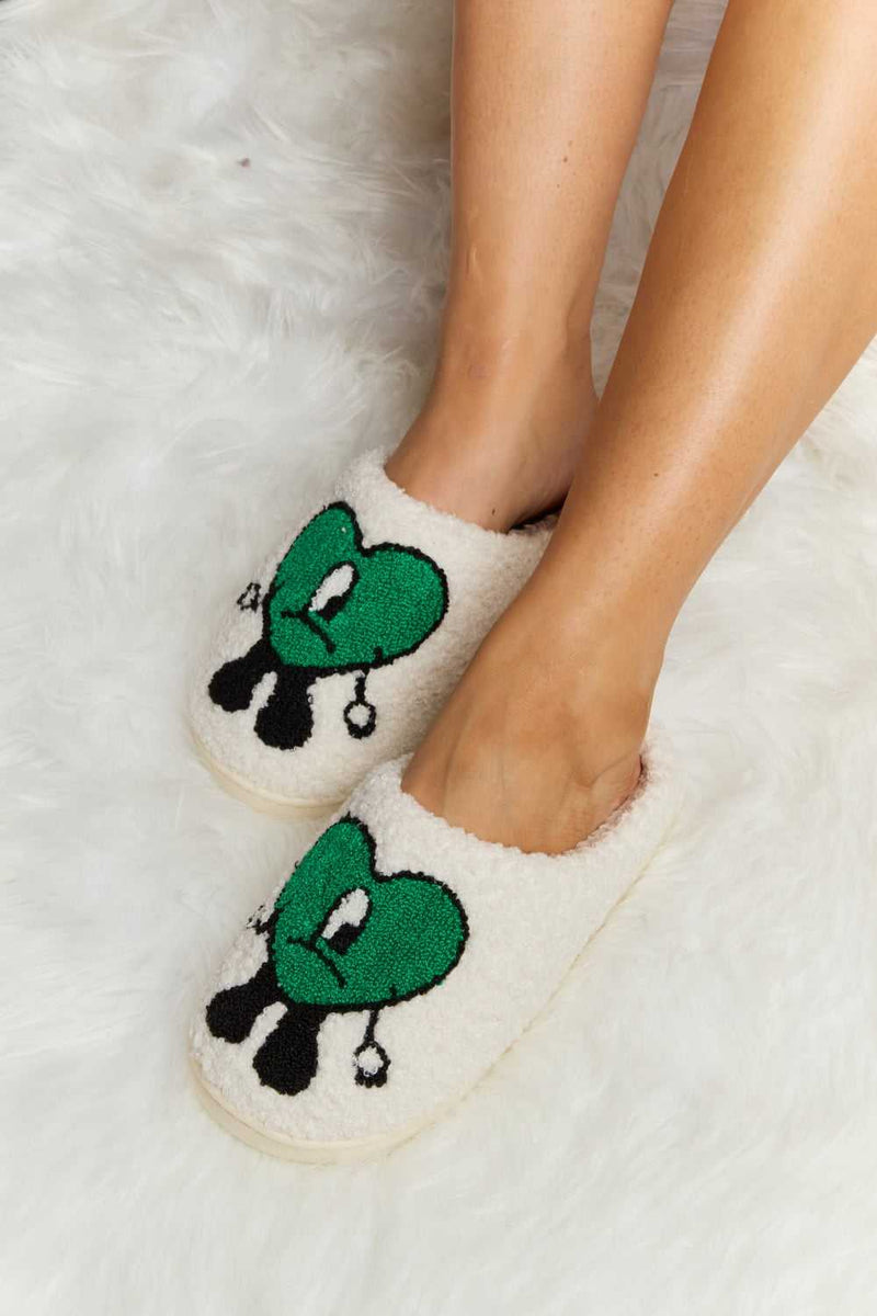 Melody Love Heart Print Plush Slippers - Absolute fashion 2020