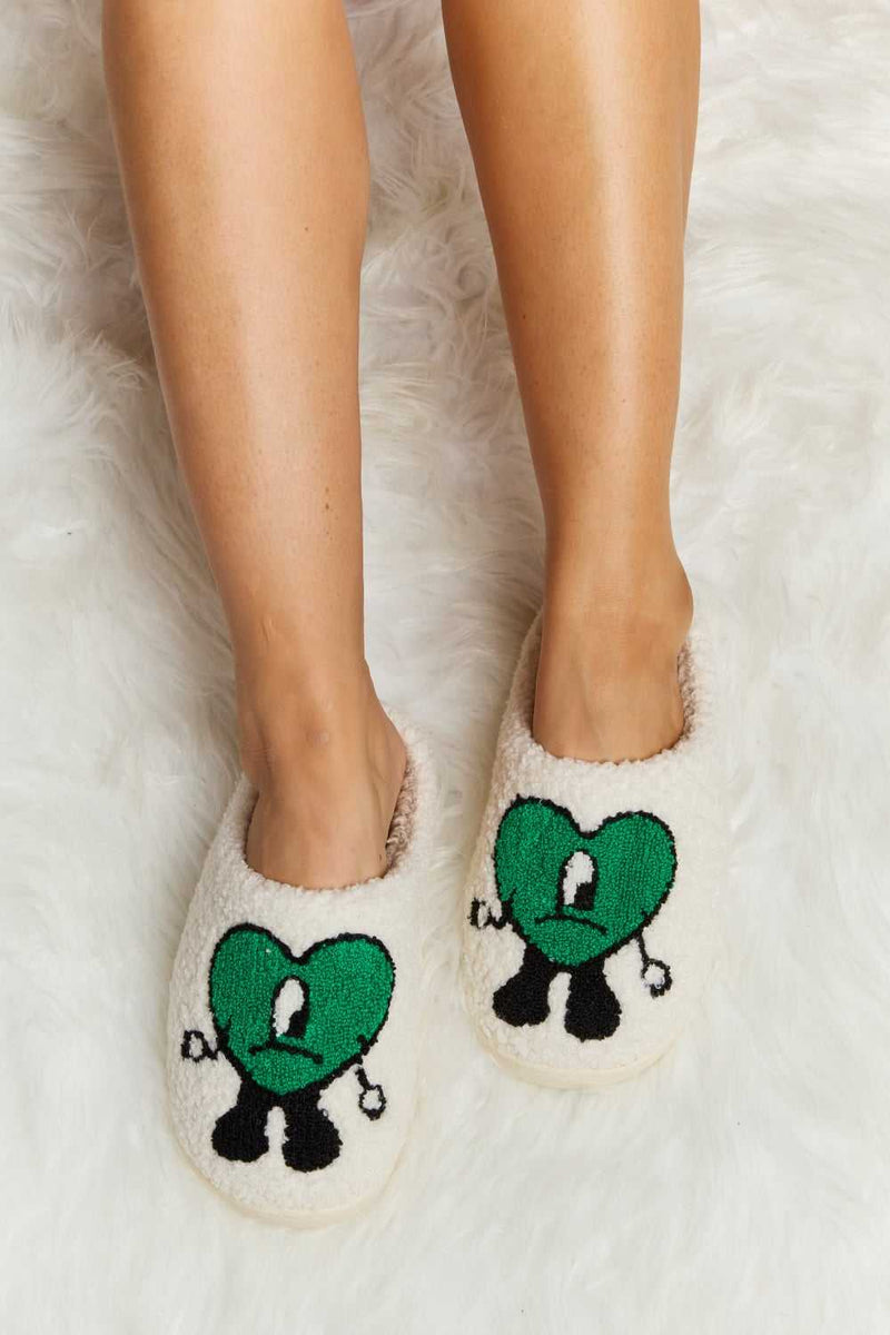 Melody Love Heart Print Plush Slippers - Absolute fashion 2020