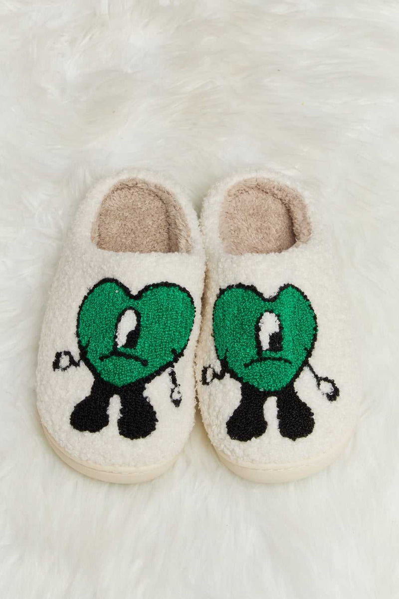 Melody Love Heart Print Plush Slippers - Absolute fashion 2020