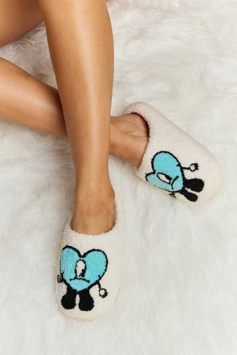 Melody Love Heart Print Plush Slippers - Absolute fashion 2020
