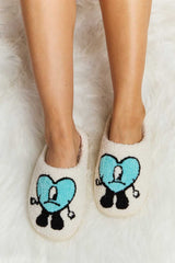 Melody Love Heart Print Plush Slippers - Absolute fashion 2020