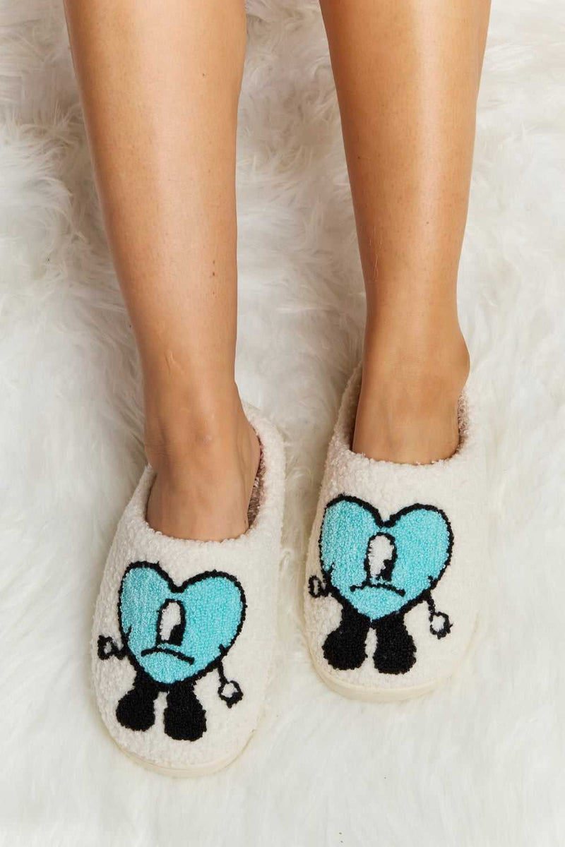 Melody Love Heart Print Plush Slippers - Absolute fashion 2020