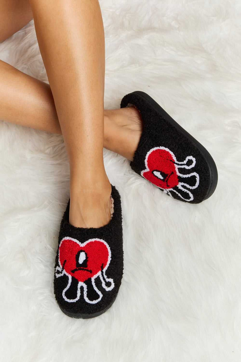 Melody Love Heart Print Plush Slippers - Absolute fashion 2020