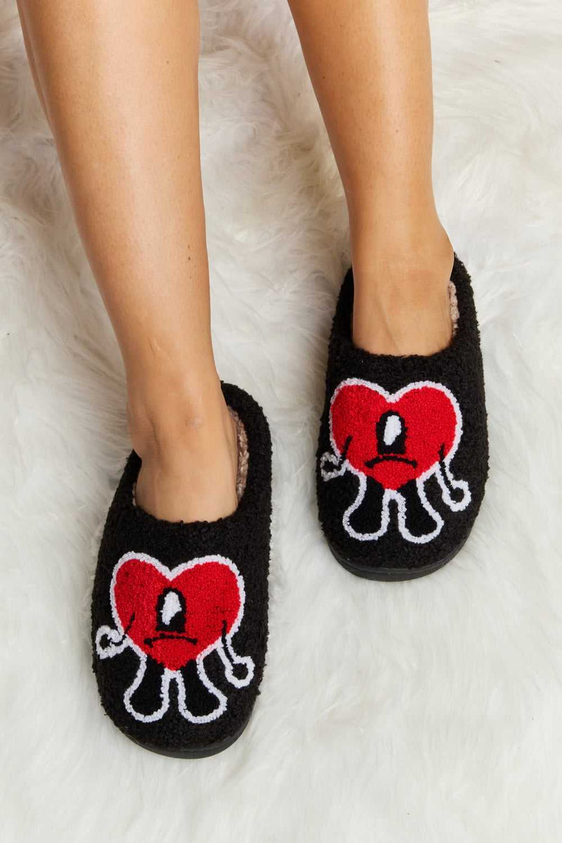 Melody Love Heart Print Plush Slippers - Absolute fashion 2020