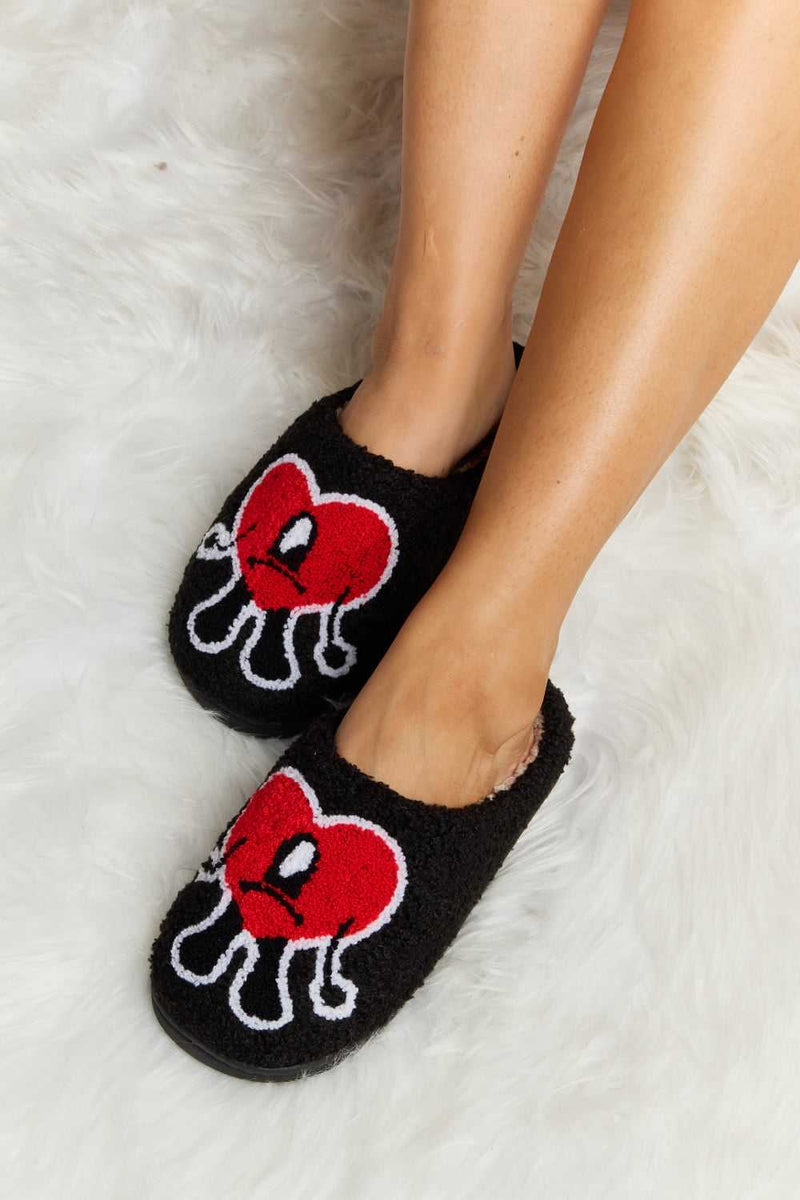 Melody Love Heart Print Plush Slippers - Absolute fashion 2020