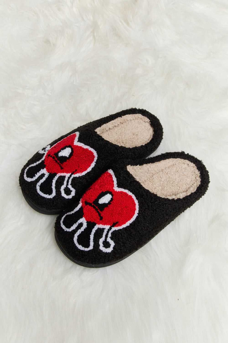 Melody Love Heart Print Plush Slippers - Absolute fashion 2020