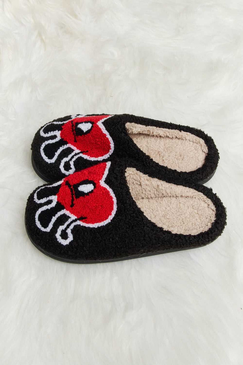 Melody Love Heart Print Plush Slippers - Absolute fashion 2020