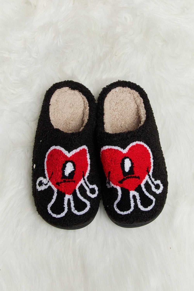 Melody Love Heart Print Plush Slippers - Absolute fashion 2020