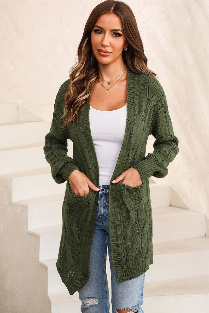Cable-Knit Dropped Shoulder Cardigan - Absolute fashion 2020