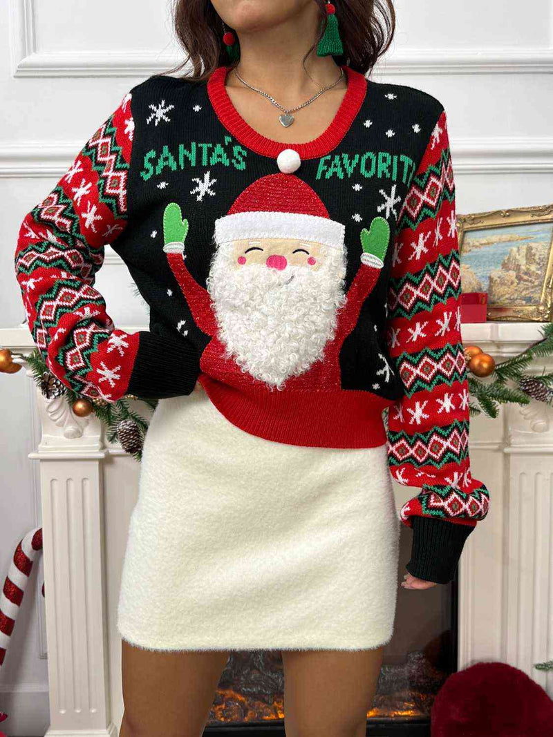 SANTA'S FAVORITE Graphic Long Sleeve Sweater - Absolute fashion 2020
