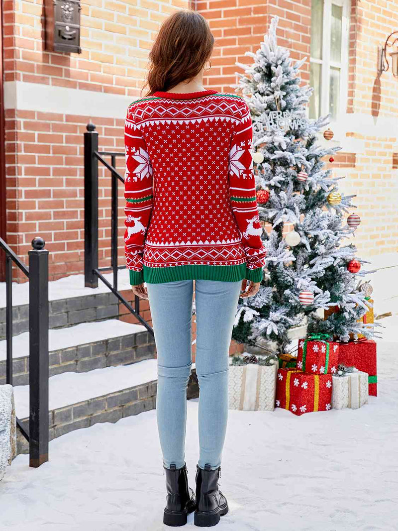 Letter Graphic Round Neck Long Sleeve Sweater - Absolute fashion 2020
