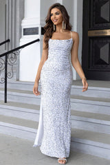 Sequin Backless Split Maxi Dress - Absolute fashion 2020