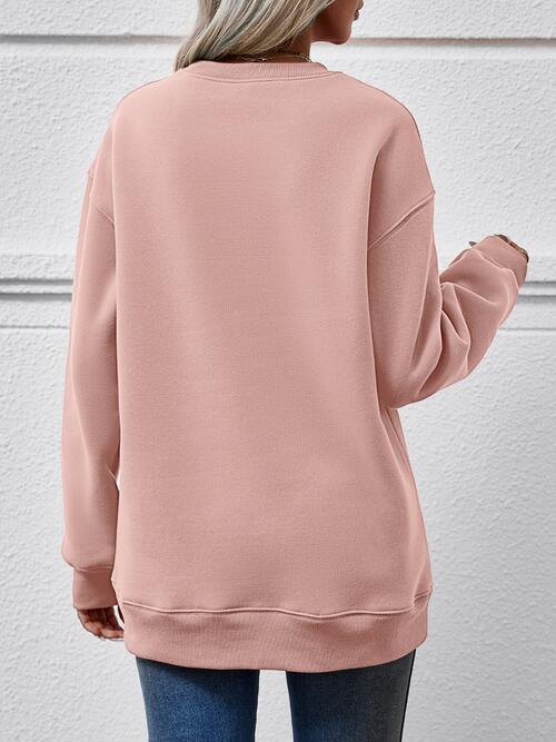 Graphic Round Neck Dropped Shoulder Sweatshirt - Absolute fashion 2020