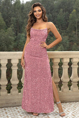 Sequin Backless Split Maxi Dress - Absolute fashion 2020