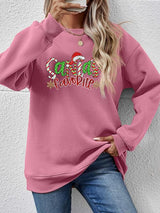 Letter Graphic Round Neck Long Sleeve Sweatshirt - Absolute fashion 2020