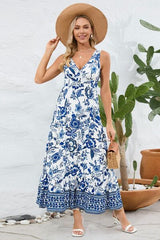 Printed V-Neck Wide Strap Dress - Absolute fashion 2020