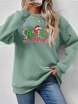 Letter Graphic Round Neck Long Sleeve Sweatshirt - Absolute fashion 2020