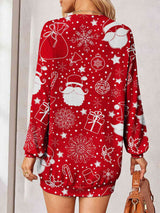 Printed Button Up Long Sleeve Cardigan